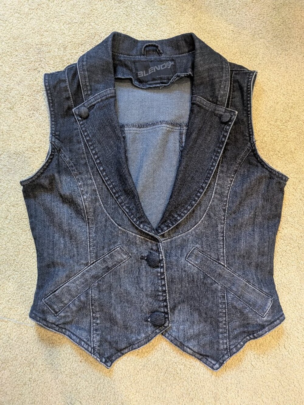 Dark blue denim vest